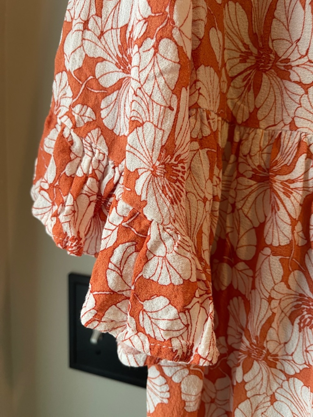 Cynthia Rowley Orange and White Floral Tunic - Picture 4 of 6